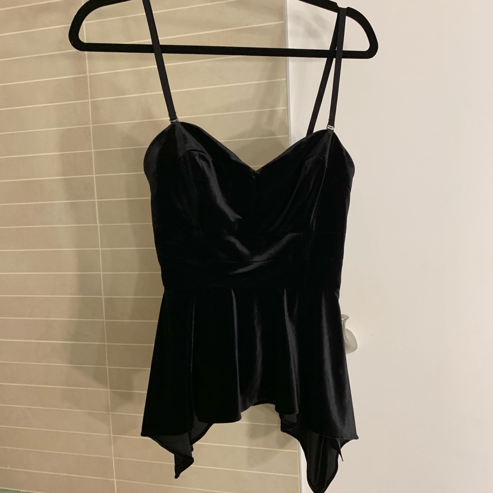 GUESS Velvet Peplum Top